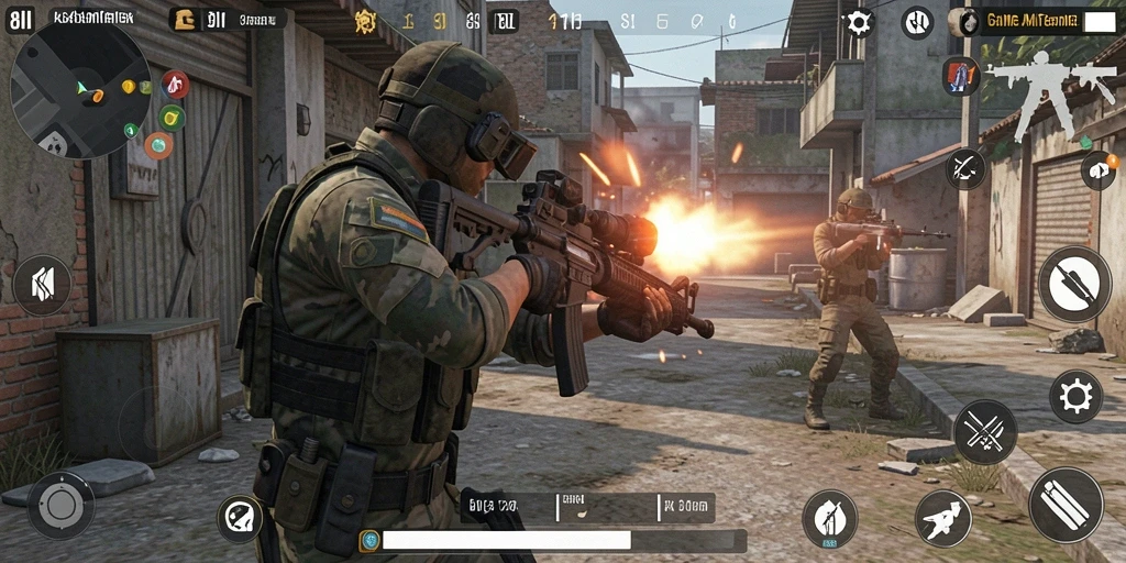 Gameplay menengangkan dalam aksi tembak-menembak yang seru.