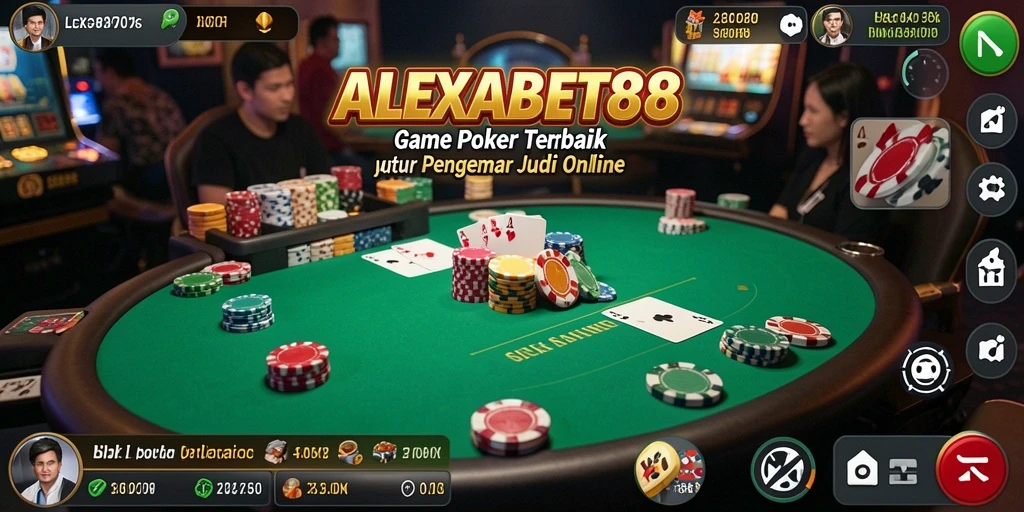 Screenshot utama ALEXABET88 menampilkan aksi seru dalam permainan Poker.