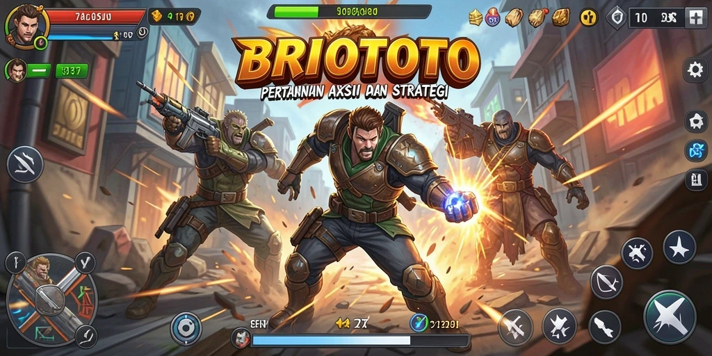 Gameplay BRIOTOTO yang penuh aksi dan pertarungan mendebarkan.
