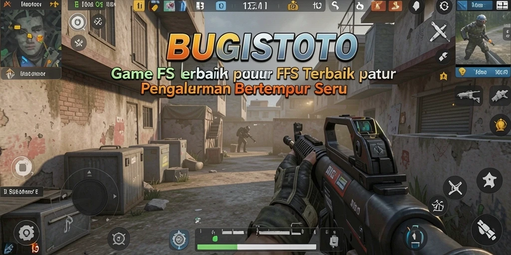 Screenshot BUGISTOTO menampilkan aksi tembak-menembak yang mendebarkan.