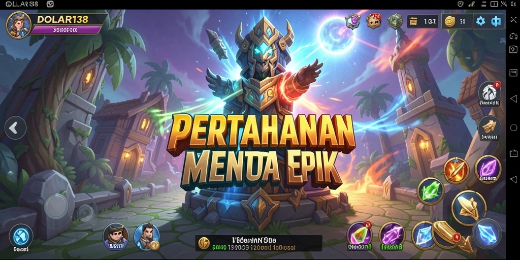 Tampilan gameplay DOLAR138 yang mendebarkan dalam pertahanan menara.