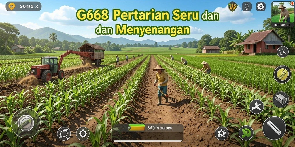 Screenshot G668 menampilkan aksi bertani yang seru dan interaktif.