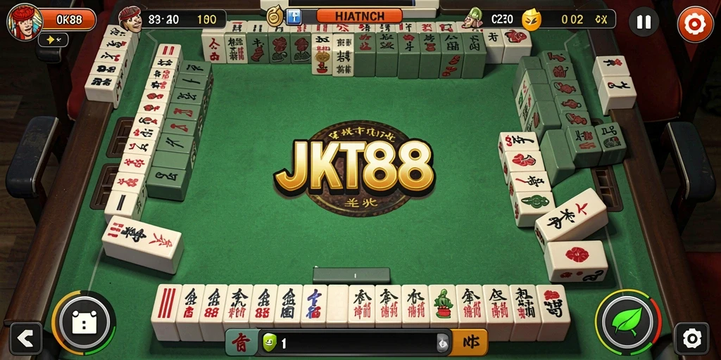 Gameplay Mahjong seru dalam JKT88 dengan grafis menarik.