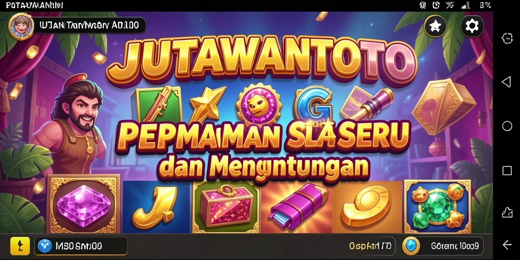 Tampilan gameplay slot JUTAWANTOTO yang menarik dan berwarna.