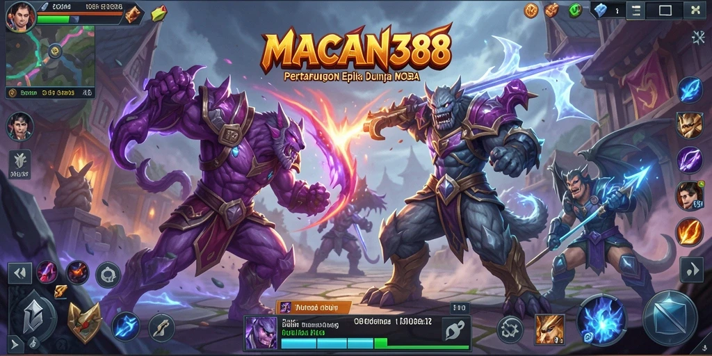Tampilan gameplay epik dalam <strong>MACAN388</strong> dengan pertarungan yang mendebarkan.