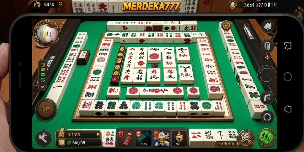 Screenshot utama MERDEKA777 menampilkan gameplay Mahjong yang seru.