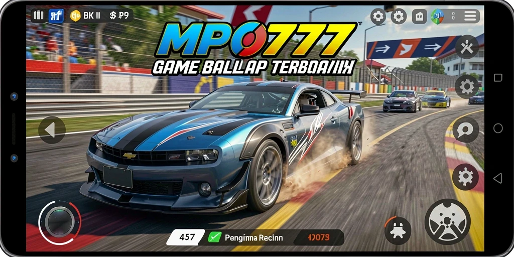 Tampilan menarik dari gameplay balap MPO777 yang seru.