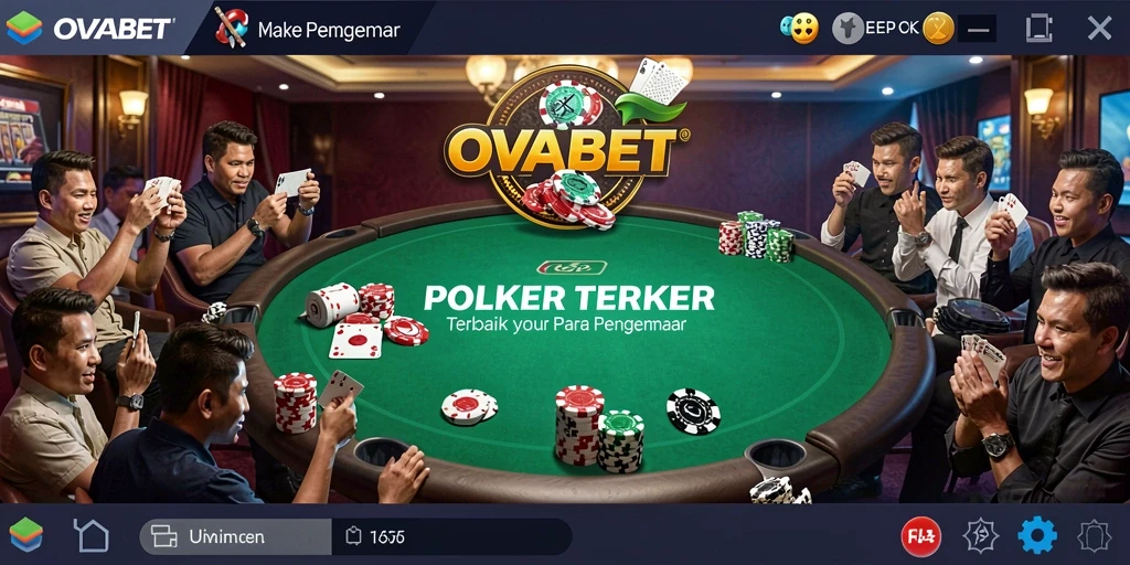 Tampilan gameplay poker yang mendebarkan di OVABET.