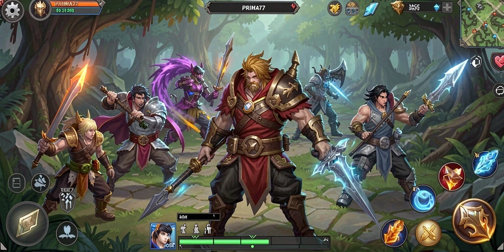 Tangkapan layar gameplay PRIMA77 yang menunjukkan petualangan seru di dunia ARPG.