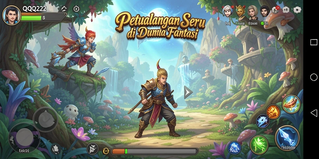 Screenshot gameplay QQ222 yang menunjukkan pengalaman petualangan yang mendebarkan.