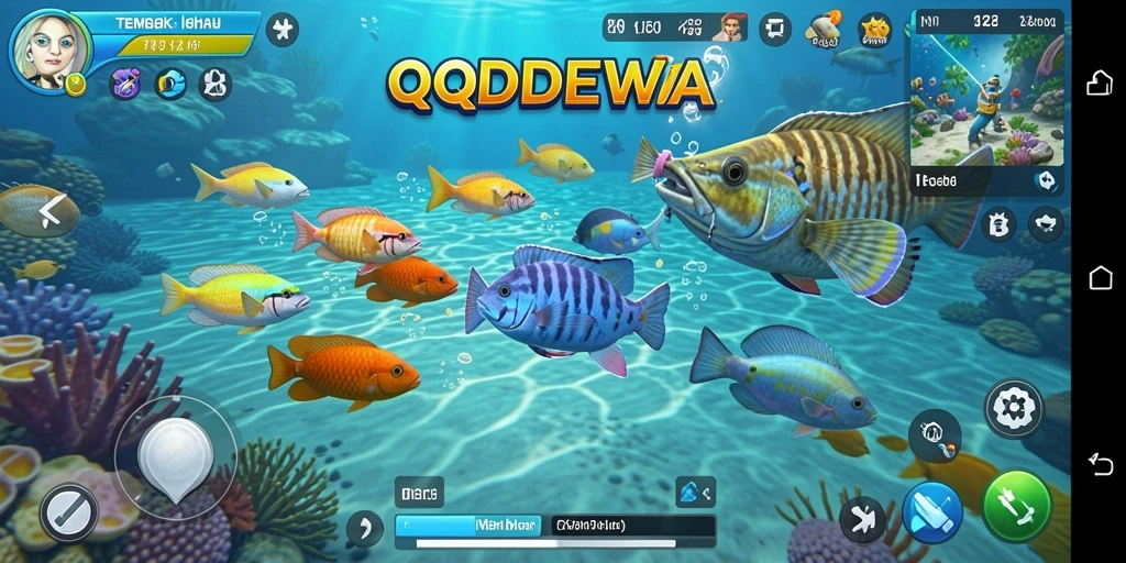 Tampilan gameplay seru Tembak Ikan di QQDEWA.