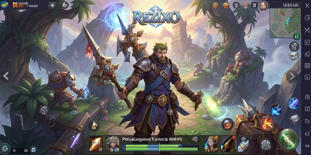 Tangkapan layar permainan REZIXO menampilkan aksi epik dalam dunia MMORPG.