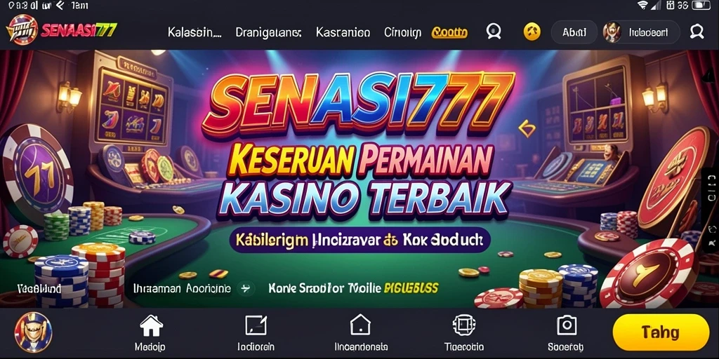 Screenshot gameplay SENSASI777 menunjukkan keseruan permainan Kasino yang mendebarkan.