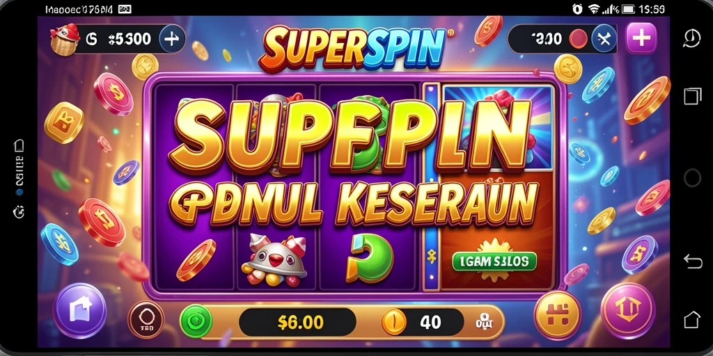 Tampilan atraktif dari gameplay SUPERSPIN yang mendebarkan.