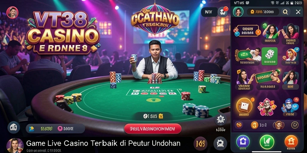 Tampilan gameplay Live Casino yang mendebarkan di VT38.