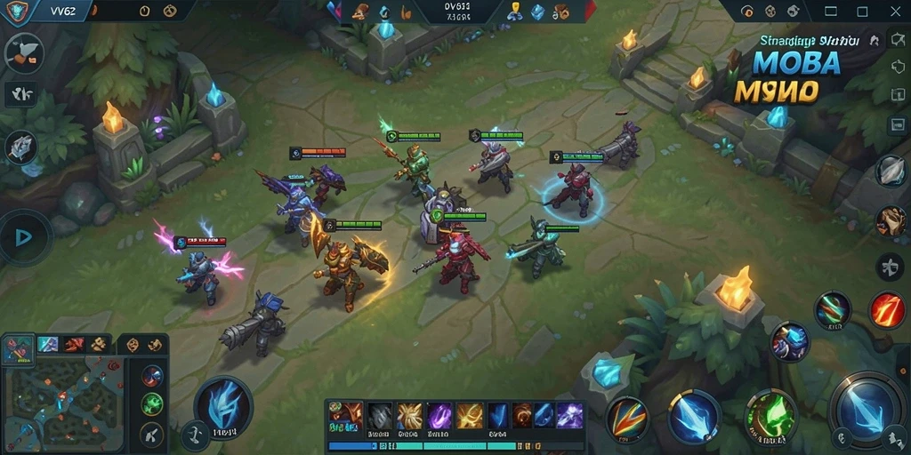 Tampilan dinamis screenshot gameplay MOBA VV62.