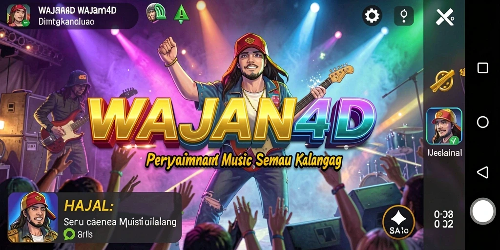 Tampilan seru gameplay WAJAN4D dengan musik yang menyenangkan.